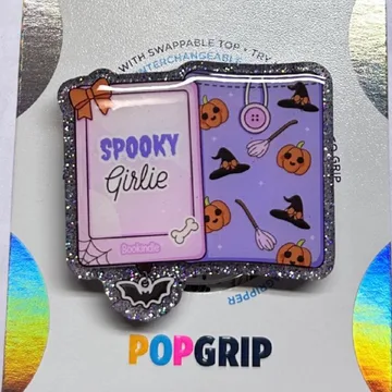 Spooky Girlie Kindle Bookish Book Lover Halloween Phone Grip