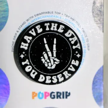 Have the Day You Deserve Sparkly Black Reader Bookish Phone Grip