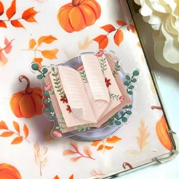 Vintage Bookish Wildflower Book Lover Kindle Magnetic Phone Grip
