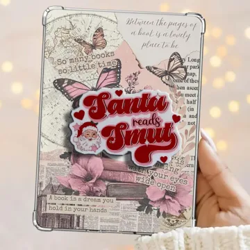 Santa Reads Smut Christmas Kindle Snowflake Bookish Phone Grip