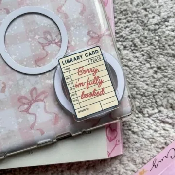 Library Card Sorry I M Fully Booked Book Stack Bookshelf Phone Grip