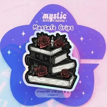 Gothic Book Lover Dark Floral Reading Pop Coquette Goth Phone Grip