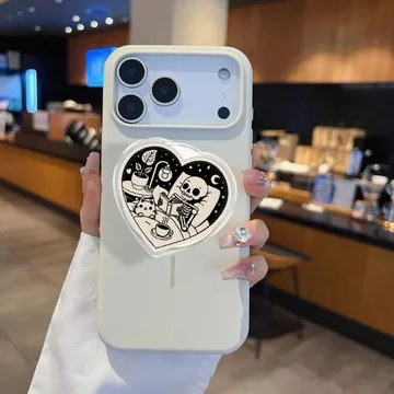 Skeleton Reading Bookish Kindle Book Lover MagSafe Phone Grip