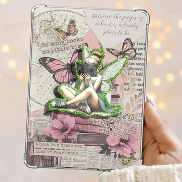 Reading Book Girl Kindle Vintage Green Fairy Bookish Phone Grip