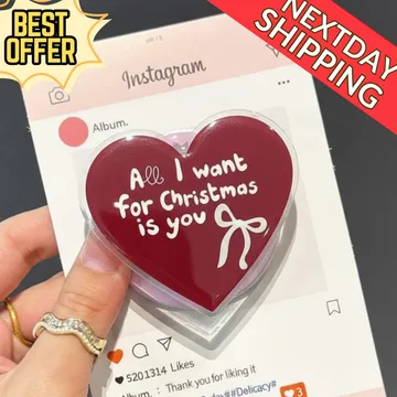 Heart Christmas All I Want for Christmas Santa MagSafe Phone Grip