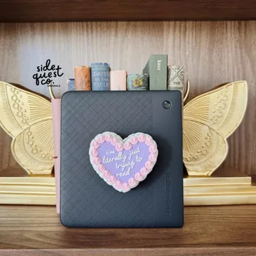 Cake Heart Funny Book Lover Kindle Bookish Valentine Phone Grip