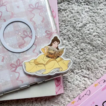 Fairytale Inspired Reading Girl Yellow Dress Princess Phone Grip