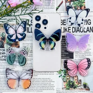 Colorful Butterfly Folding Magnetic Cute Trendy Stylish Phone Grip