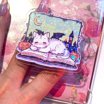 Holographic Dragon Cozy Book Pumpkins Halloween MagSafe Phone Grip