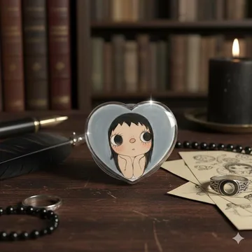 Vintage Big Eyes Girl Heart Valentine Cupid Magnetic Phone Grip