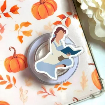 Bookish Girl Reading Princess Kindle Book Lover Magnetic Phone Grip