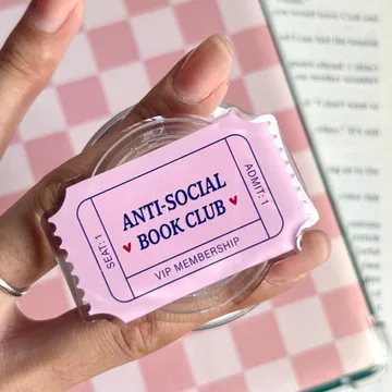 Anti Social Book Club Kindle Bookish Book Lover Magnetic Phone Grip