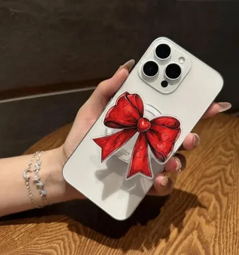 Red Heart Bow Coquette Ribbon Valentine Cupid MagSafe Phone Grip