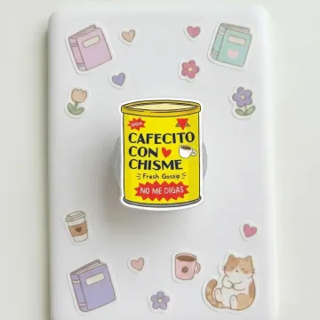 Cafecito Con Chisme Fun Coffee Can with Fresh Gossip Quote Phone Grip