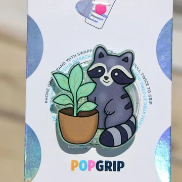 Sparkly Green Kindle Raccoon Bookish Book Lover MagSafe Phone Grip