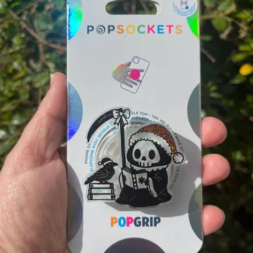 Christmas Grim Reaper Spooky Holiday Halloween Pumpkin Phone Grip