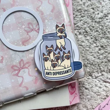 Cat Anti Depressants Kitten Kitty Magnetic Cute Trendy Phone Grip