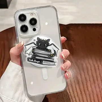 Spooky Bookish and Black Dragon Halloween Fall MagSafe Phone Grip