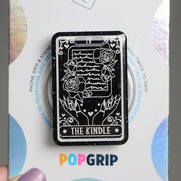 Kindle Sparkly Black Tarot Card Bookish Book Lover Phone Grip