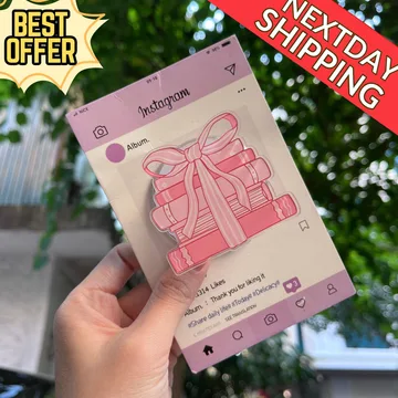 Gift Box Pink Ribbon Gift Stack Coquette Bow Magnetic Phone Grip