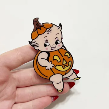 Kewpie Baby Pumpkin Spooky Halloween Magnetic Cute Phone Grip