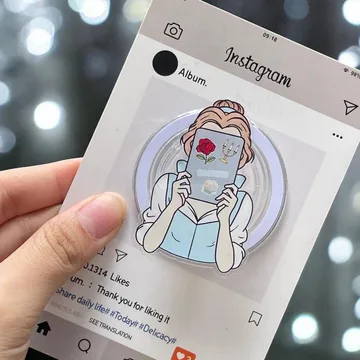 Girl Illustration Magnetic Cute Trendy Stylish Phone Grip