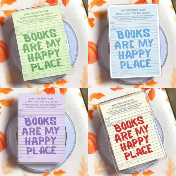 Book Lover Quote Books Are My Happy Place with Kickstand Phone Grip