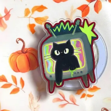 Cybercore Black Cat Kitten Kitty Magnetic Cute Trendy Phone Grip