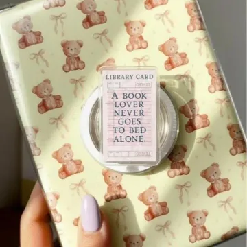 I Read Like a Lady Library Card Book Stack Bookshelf Phone Grip