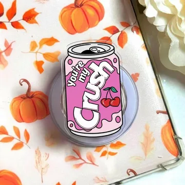 Pink Crush Soda Can Adorable Strawberry Sweet Gift Phone Grip