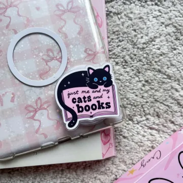 Just Me and My Cats and Books Kitten Kitty Magnetic Phone Grip