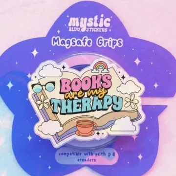 Books Are My Therapy Bookish Kindle Book Lover MagSafe Phone Grip