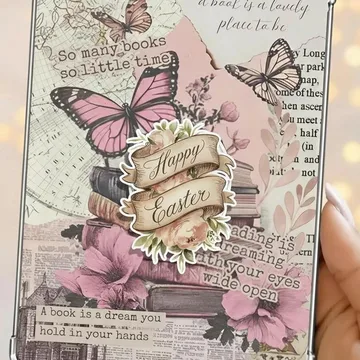 Vintage Happy Easter Scroll Elegant Floral Banner Phone Grip
