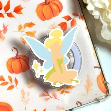 Whimsical Pixie Fairy Green Winged Girl Cottagecore Phone Grip