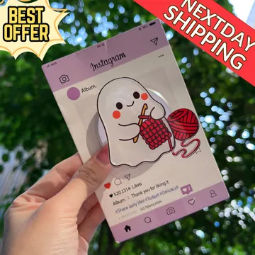 Ghost with Yarn Cute Trendy Stylish Aesthetic MagSafe Phone Grip