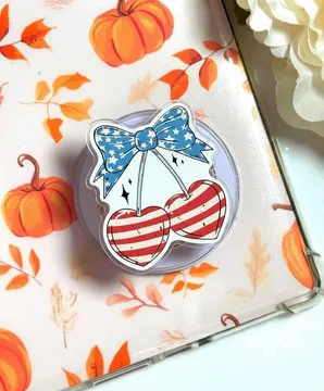 America 250 Patriotic Cherry Heart Valentine Cupid Phone Grip