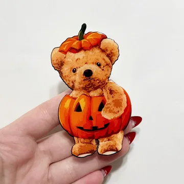 Halloween Pumpkin Bear Fall Kindle Reader Spooky Bookish Phone Grip