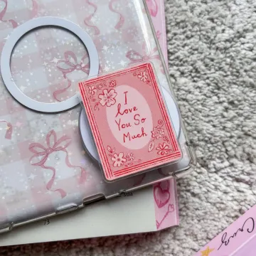 I Love You So Much with Pink Vintage Card Magnetic Phone Grip