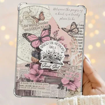 Spread Those Pages Like a Good Girl Book and Flowers Kindle Phone Grip
