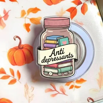 Bookish Antidepressants Kindle Book Lover Magnetic Phone Grip