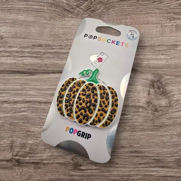 Leopard Print Pumpkin Halloween Spooky Magnetic Cute Phone Grip