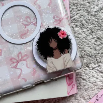 Melanin Girl Black Girl Magic Kindle Afro Bookish Phone Grip