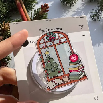 Christmas Reading Window Vintage Festive Santa MagSafe Phone Grip