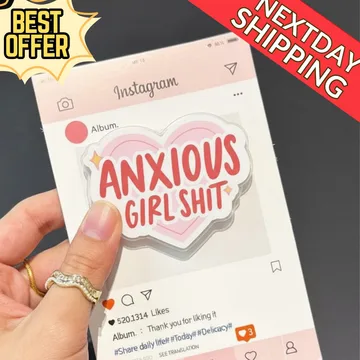 Anxious Girlshit Fun Heart Shaped Popgrip Valentine Phone Grip