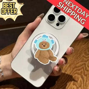 Kawaii Bear Chibi Smiley Cute Trendy Stylish MagSafe Phone Grip
