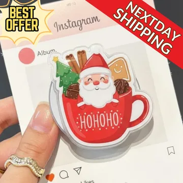 Santa Hot Cocoa Christmas Mug Snowflake Cute MagSafe Phone Grip