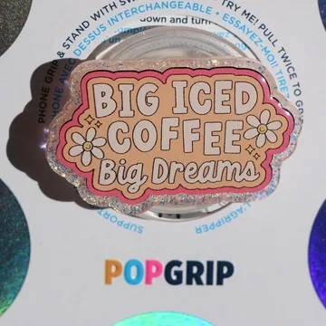 Iced Coffee Dreams Glitter Matcha Boba Magnetic Cute Phone Grip