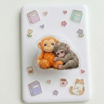 Friendship Animal Monkey and Bear Hug Wholesome Gift Phone Grip
