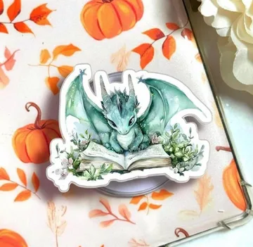 Magical Cool Dragon Reading Fantasy Book Romantasy MagSafe Phone Grip
