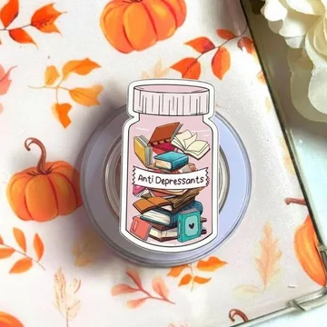 Anti Depressants Adorable Book Themed Magnetic Cute Phone Grip